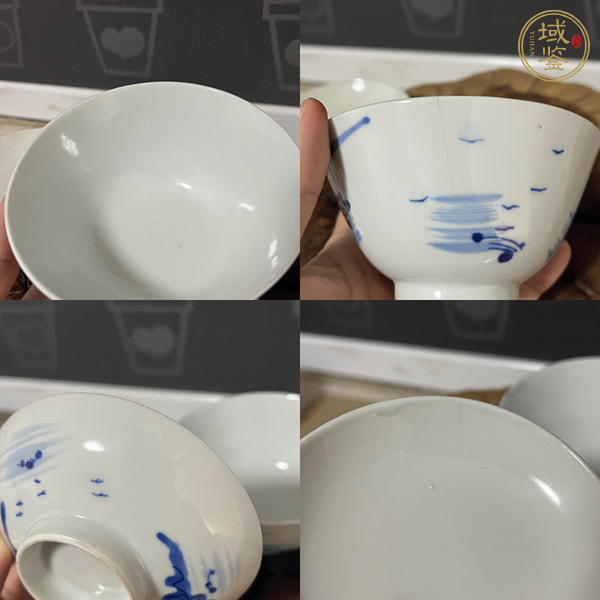 古玩陶瓷山水紋青花蓋杯真品鑒賞圖