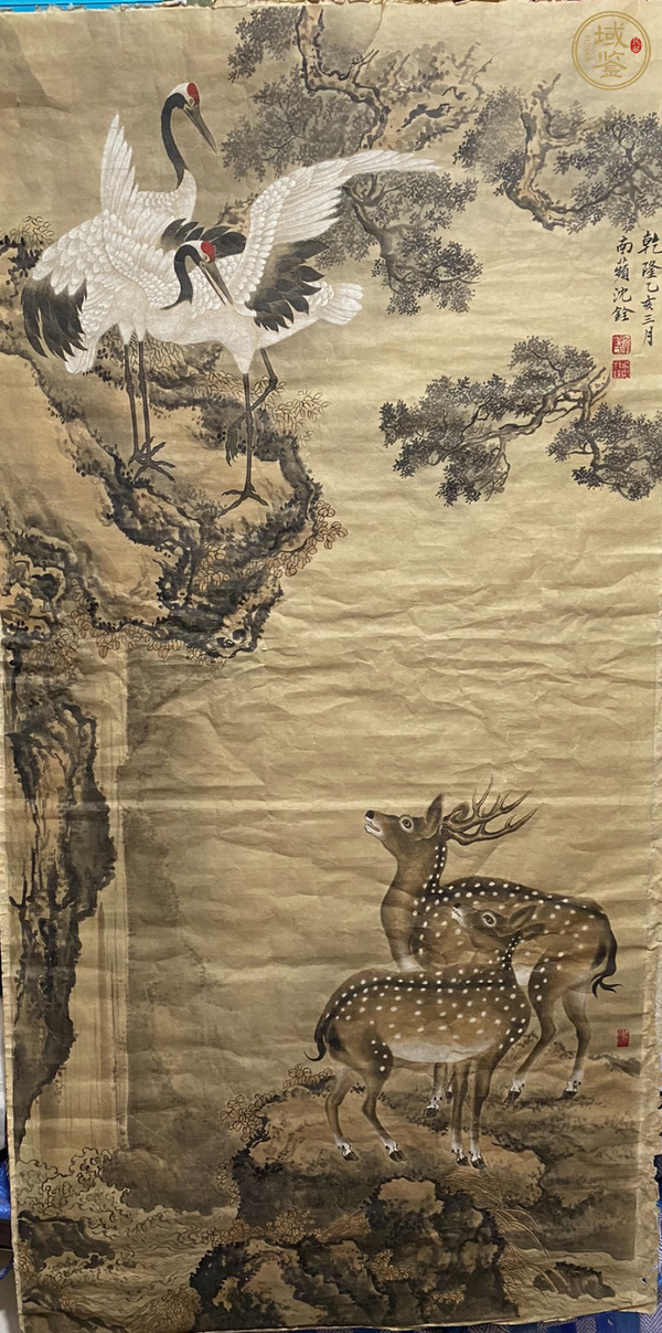 古玩鹿鶴同春真品鑒賞圖