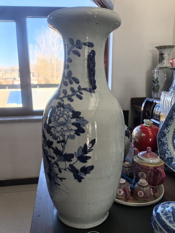 古玩陶瓷花鳥紋青花瓶拍賣，當(dāng)前價(jià)格6800元