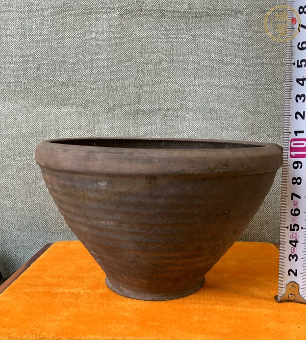 古玩陶瓷醬釉茶碾缽真品鑒賞圖