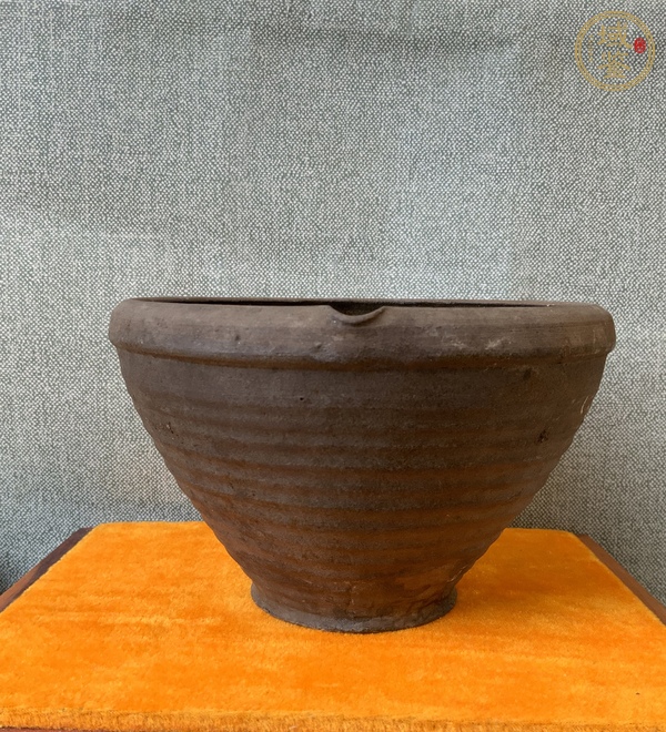 古玩陶瓷醬釉茶碾缽真品鑒賞圖