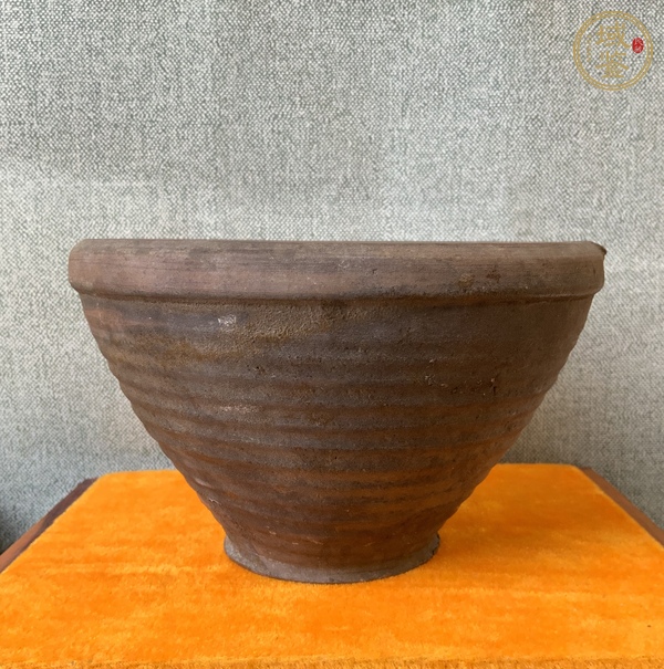 古玩陶瓷醬釉茶碾缽真品鑒賞圖