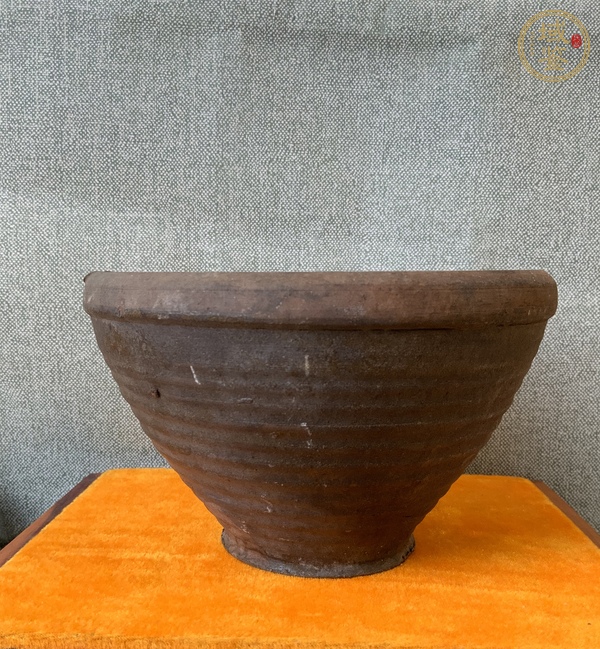 古玩陶瓷醬釉茶碾缽真品鑒賞圖