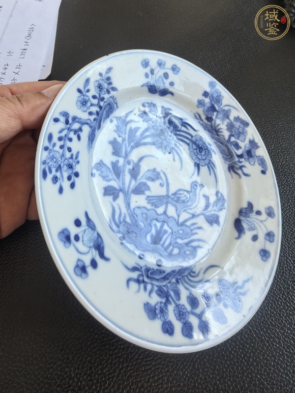 古玩陶瓷花鳥紋青花盤真品鑒賞圖