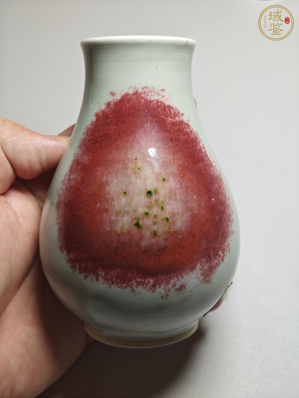古玩陶瓷晚清釉里紅小尊真品鑒賞圖