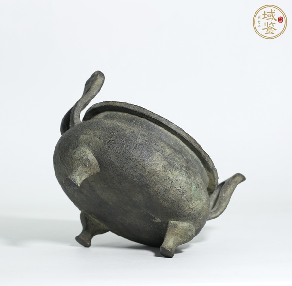 古玩銅器朝冠耳香爐真品鑒賞圖