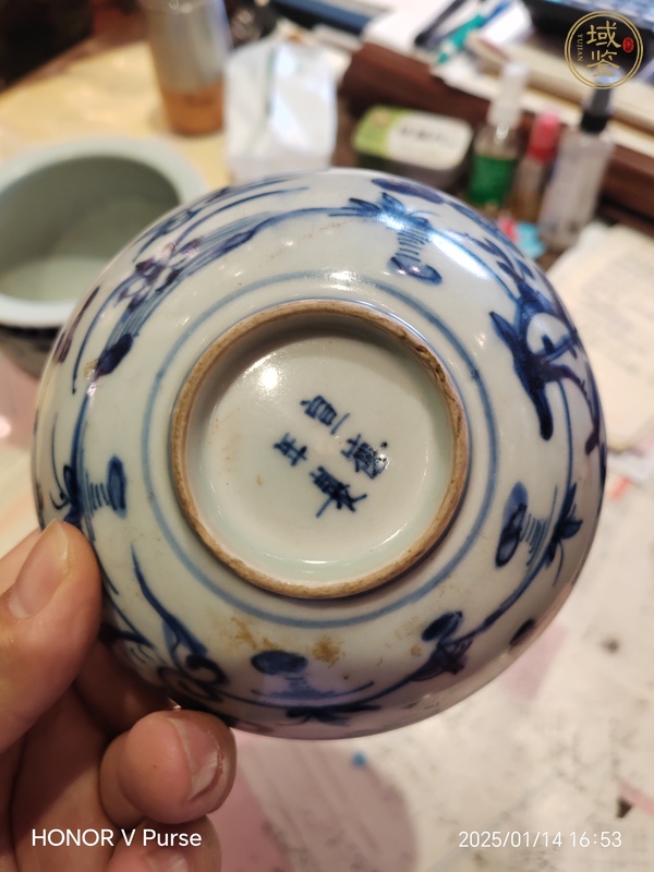 古玩陶瓷一路連科青花碗真品鑒賞圖