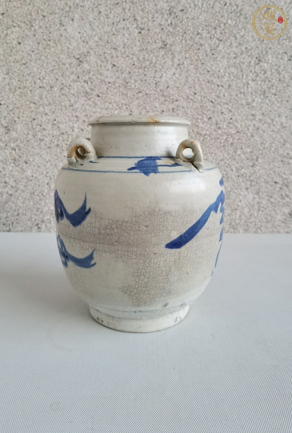 古玩陶瓷青花壽字四系壺真品鑒賞圖