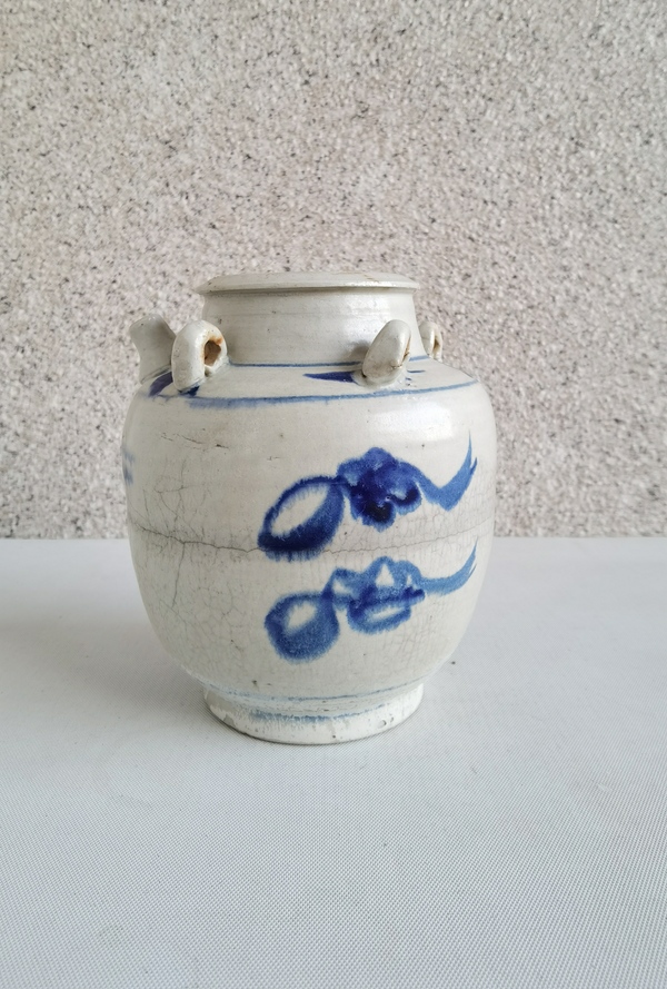 古玩陶瓷青花壽字四系壺拍賣,當前價格456元
