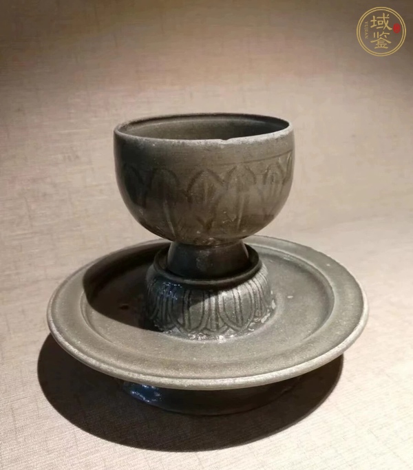 古玩越窯盞托茶器一套真品鑒賞圖