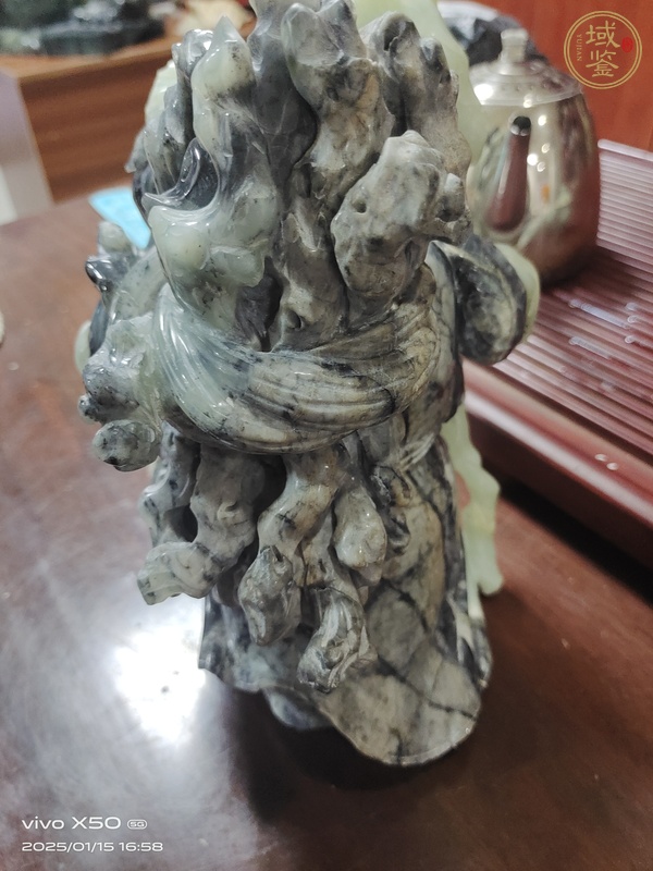 古玩玉器獨山玉壽星擺件真品鑒賞圖