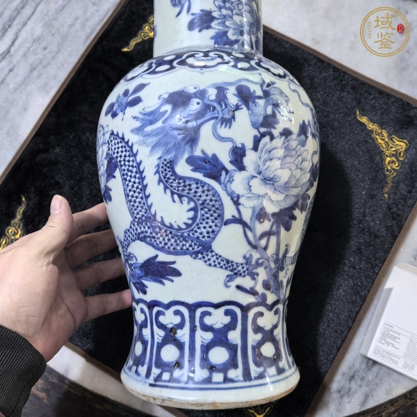 古玩陶瓷花間龍紋雞腿瓶真品鑒賞圖