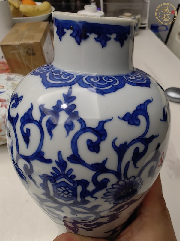 古玩陶瓷青花纏枝花卉紋雞腿瓶真品鑒賞圖