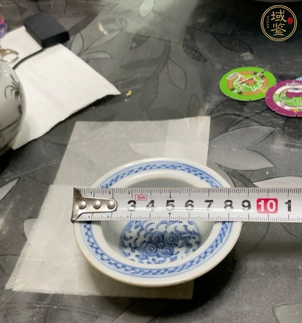 古玩陶瓷青花淡描花卉紋折沿洗真品鑒賞圖