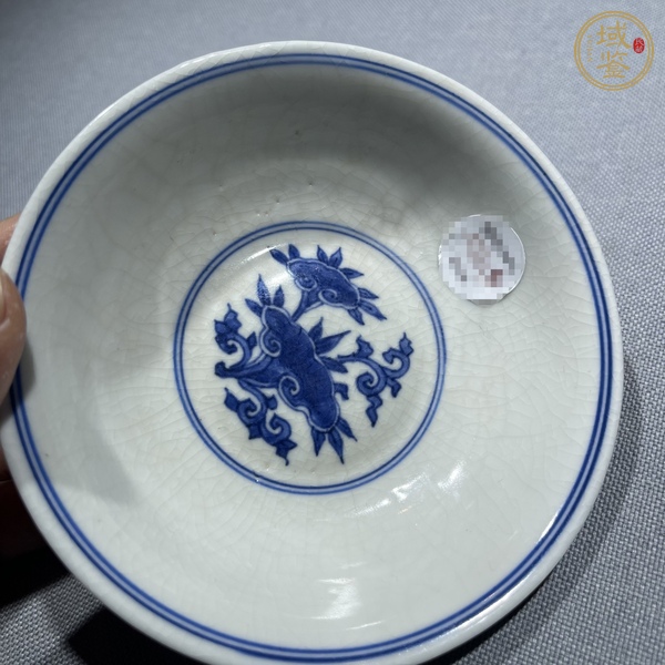 古玩陶瓷日本江戶青花花卉紋碗真品鑒賞圖