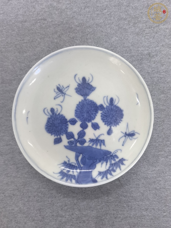 古玩陶瓷青花洞石花卉盤真品鑒賞圖