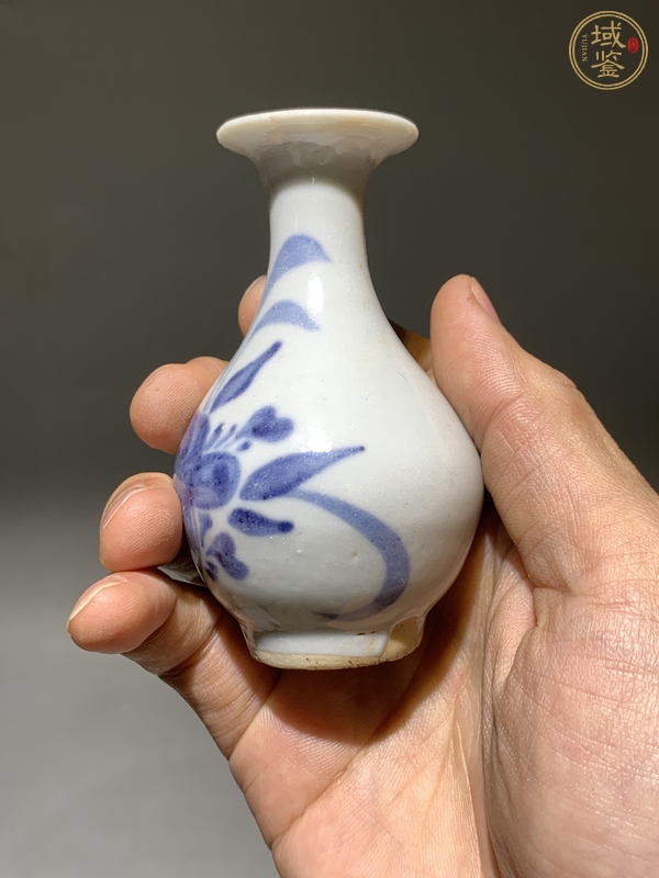 古玩陶瓷青花花卉紋玉壺春瓶真品鑒賞圖