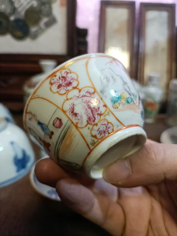 古玩陶瓷乾隆廣彩人物故事紋杯拍賣,當前價格2888元
