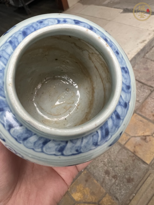 古玩陶瓷青花葡萄紋蓋罐真品鑒賞圖