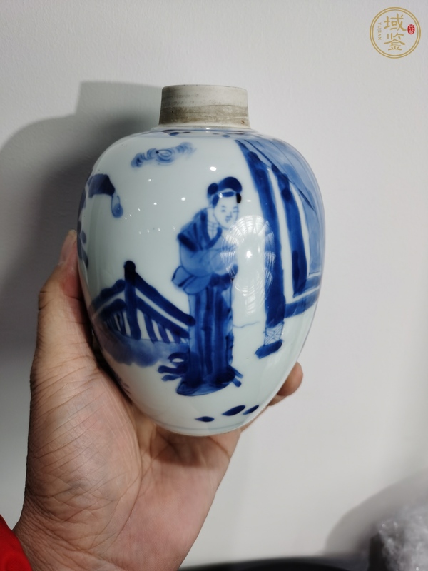 古玩陶瓷青花人物罐真品鑒賞圖