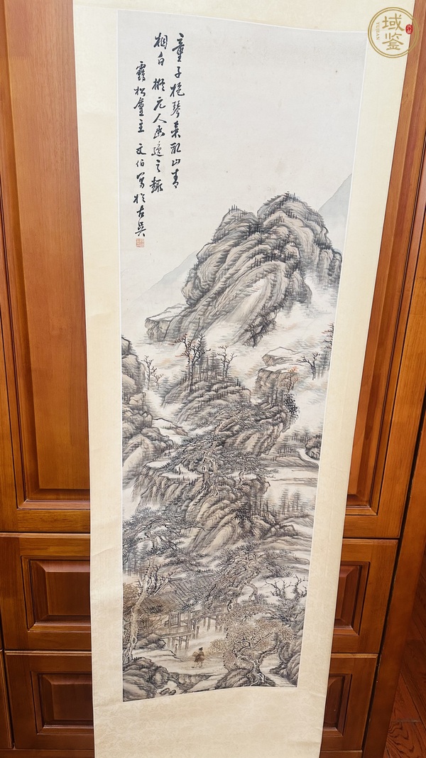 古玩攜琴訪(fǎng)友真品鑒賞圖