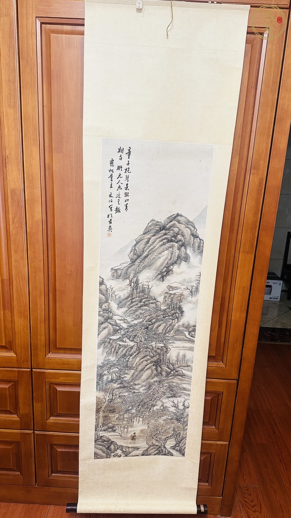 古玩字畫攜琴訪友真品鑒賞圖