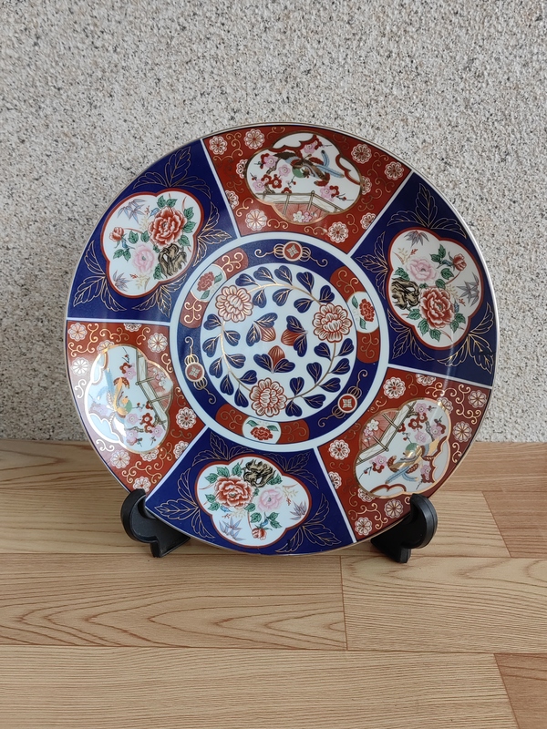 古玩陶瓷青花加彩盤拍賣,當前價格450元