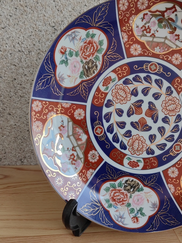 古玩陶瓷青花加彩盤拍賣,當前價格450元