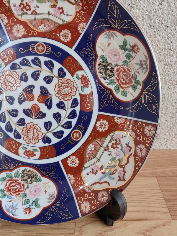 古玩陶瓷青花加彩盤拍賣,當前價格450元
