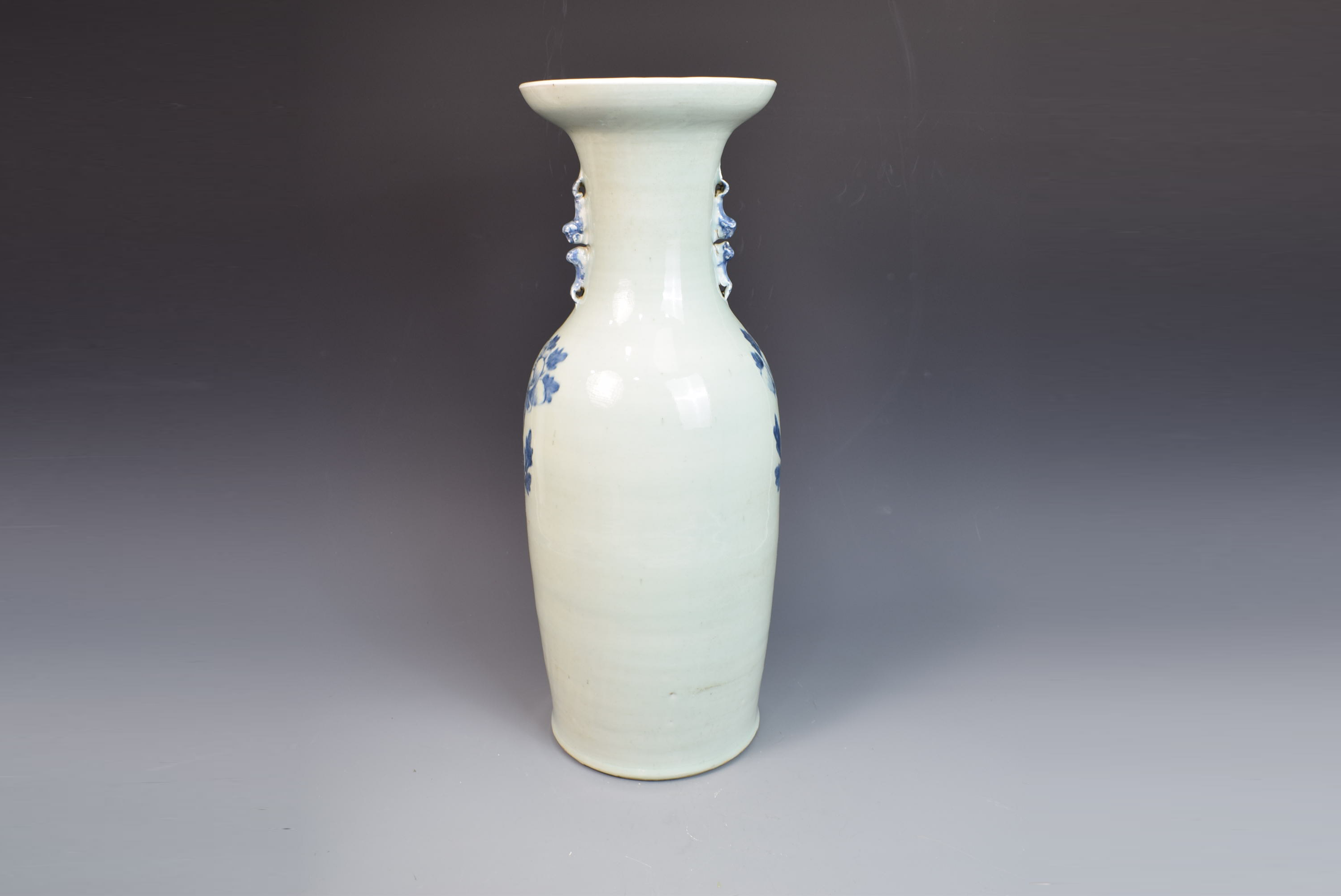 中国 青花 鳳凰花文 双耳瓶 高さ約43cm M R7622F 美術品・