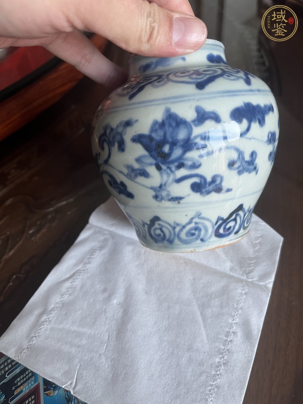 古玩陶瓷青花纏枝花卉紋罐真品鑒賞圖