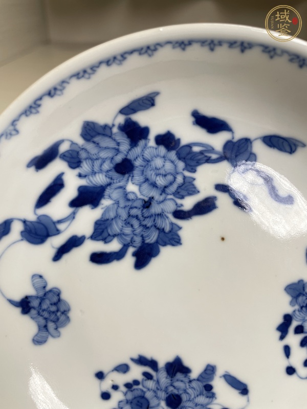 古玩陶瓷青花折枝花卉紋盤真品鑒賞圖