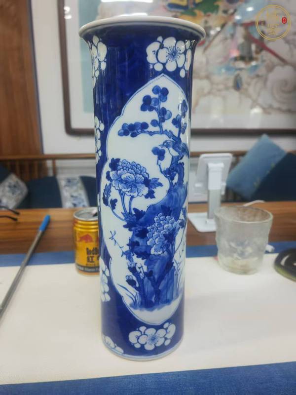 古玩陶瓷青花花鳥紋箭筒真品鑒賞圖