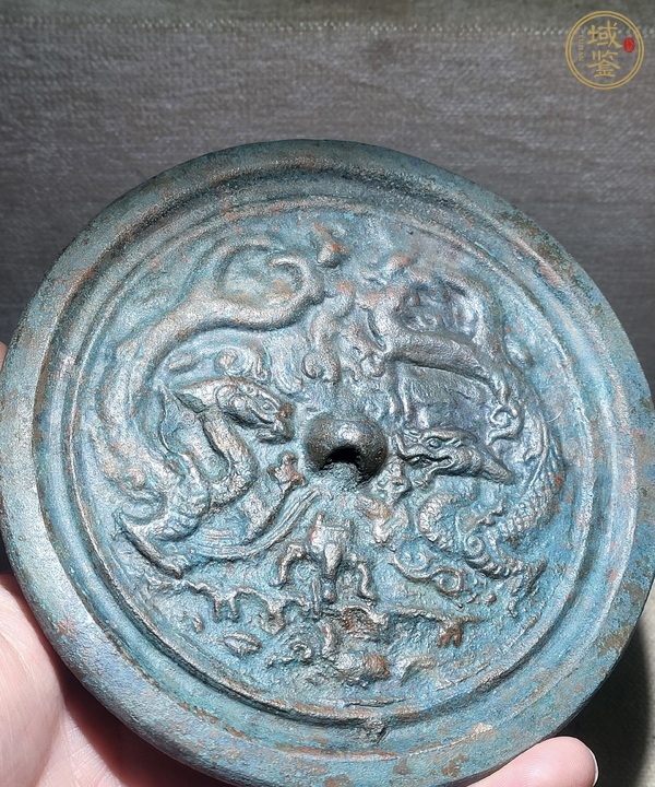 古玩銅器銅雙龍鏡真品鑒賞圖