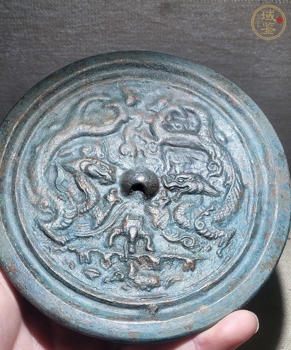 古玩銅器銅雙龍鏡真品鑒賞圖