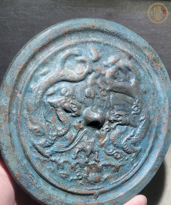 古玩銅器銅雙龍鏡真品鑒賞圖