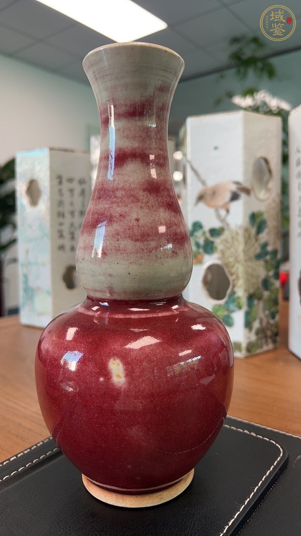 古玩陶瓷紅釉葫蘆瓶真品鑒賞圖