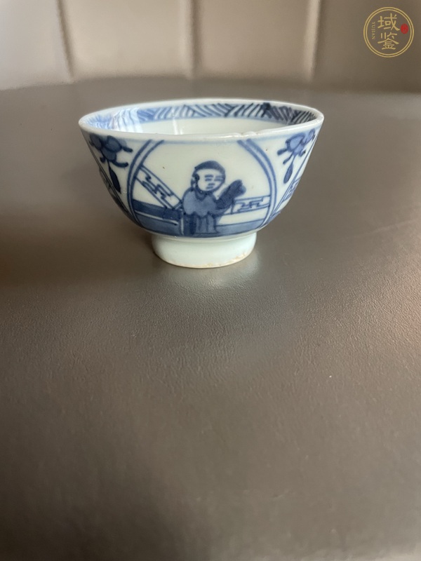 古玩陶瓷青花人物杯真品鑒賞圖