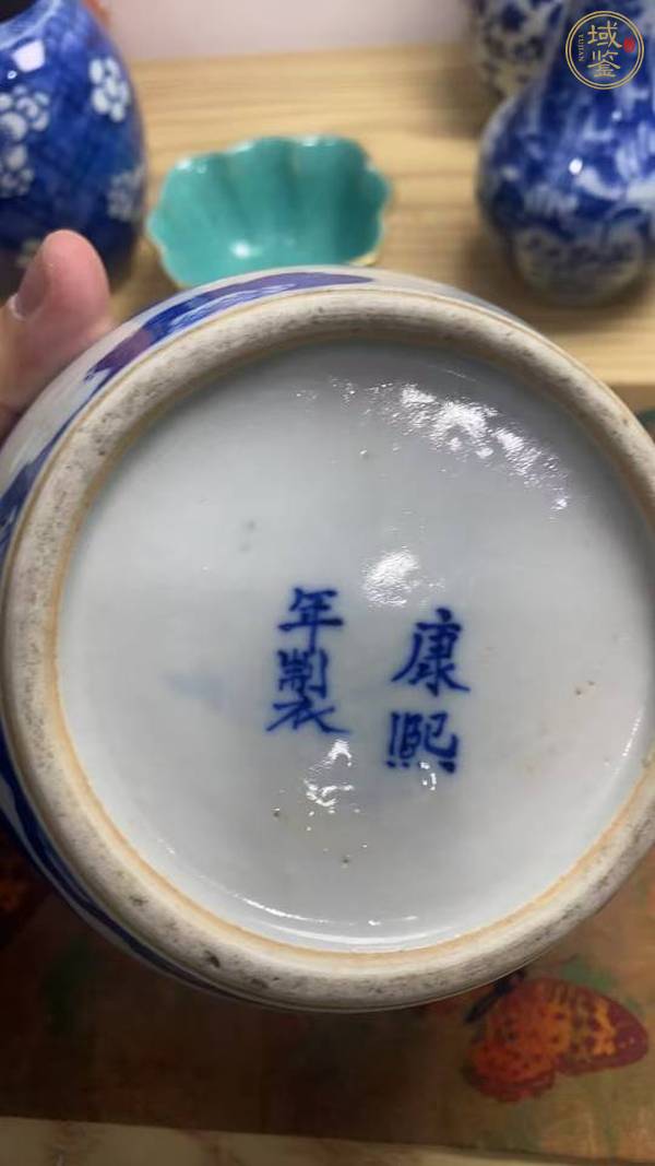 古玩陶瓷三娘教子圖青花罐真品鑒賞圖