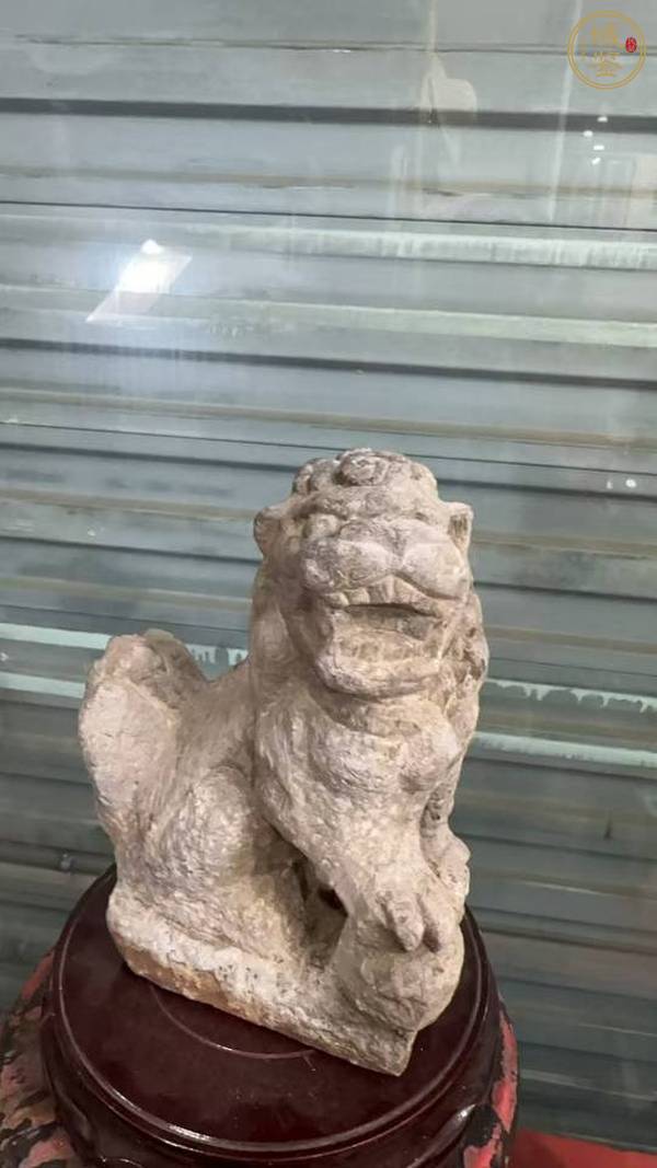 古玩青石獅真品鑒賞圖