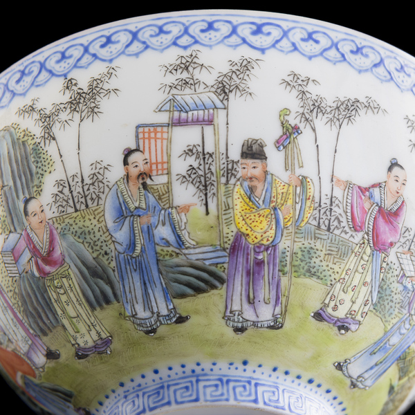 古玩陶瓷【2025新超細路精品】粉彩竹林七賢圖茶碗拍賣,當前價格68800元