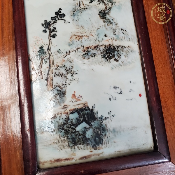 古玩陶瓷淺絳彩瓷板畫真品鑒賞圖