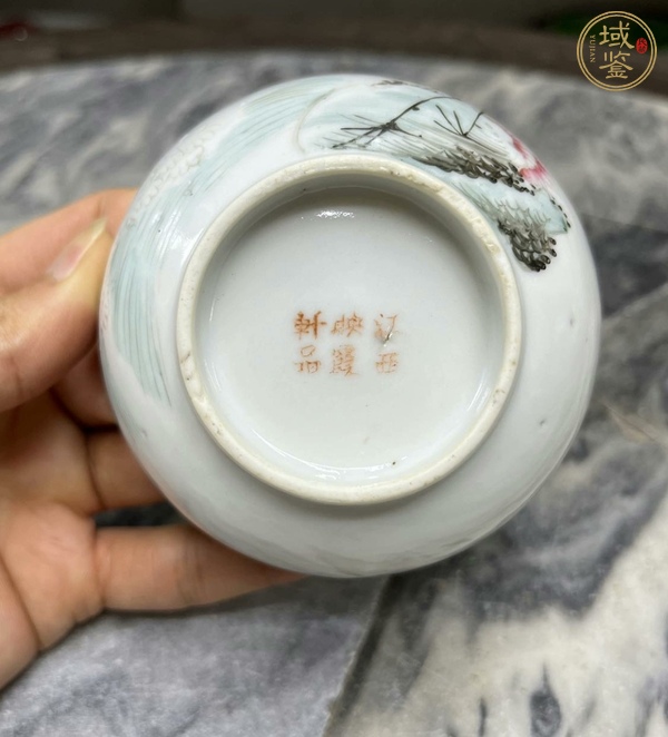 古玩陶瓷粉彩花鳥紋碗真品鑒賞圖