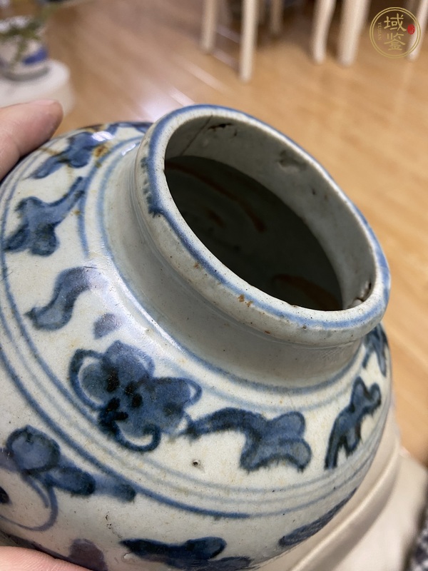 古玩陶瓷青花纏枝花卉紋罐真品鑒賞圖