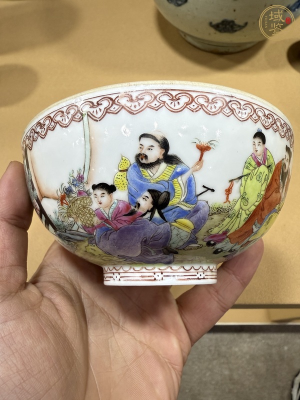 古玩陶瓷八仙圖粉彩碗真品鑒賞圖