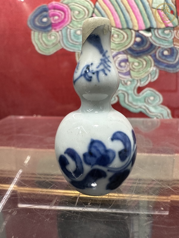 古玩陶瓷青花花卉紋小葫蘆瓶真品鑒賞圖