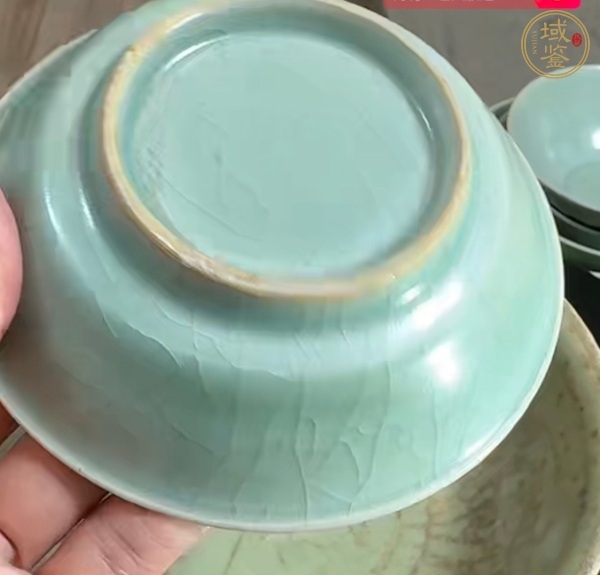 古玩陶瓷龍泉青瓷折沿洗,模糊,偏老真品鑒賞圖