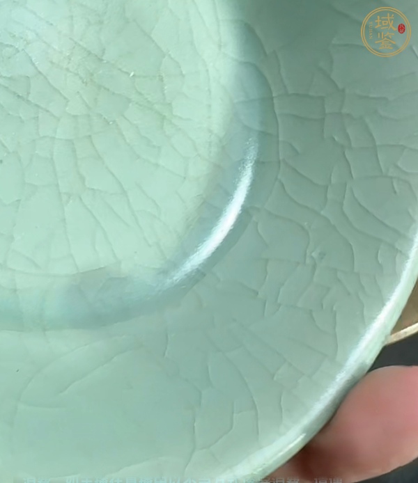 古玩陶瓷龍泉青瓷折沿洗,模糊,偏老真品鑒賞圖