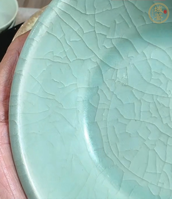 古玩陶瓷龍泉青瓷折沿洗,模糊,偏老真品鑒賞圖