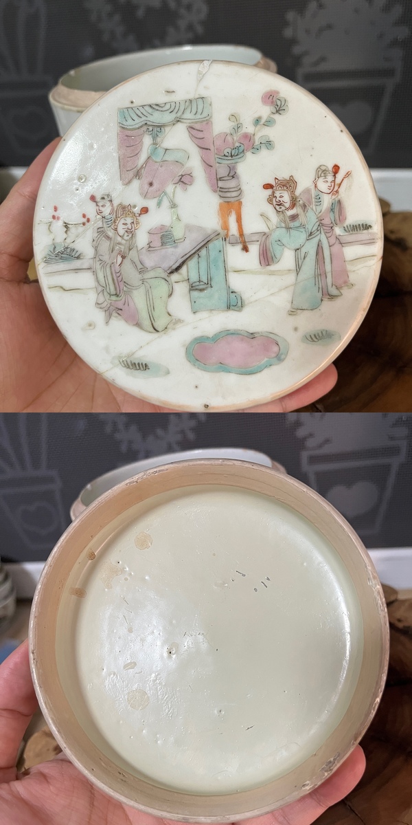 古玩陶瓷同治粉彩人物蓋缸拍賣,當前價格1688元
